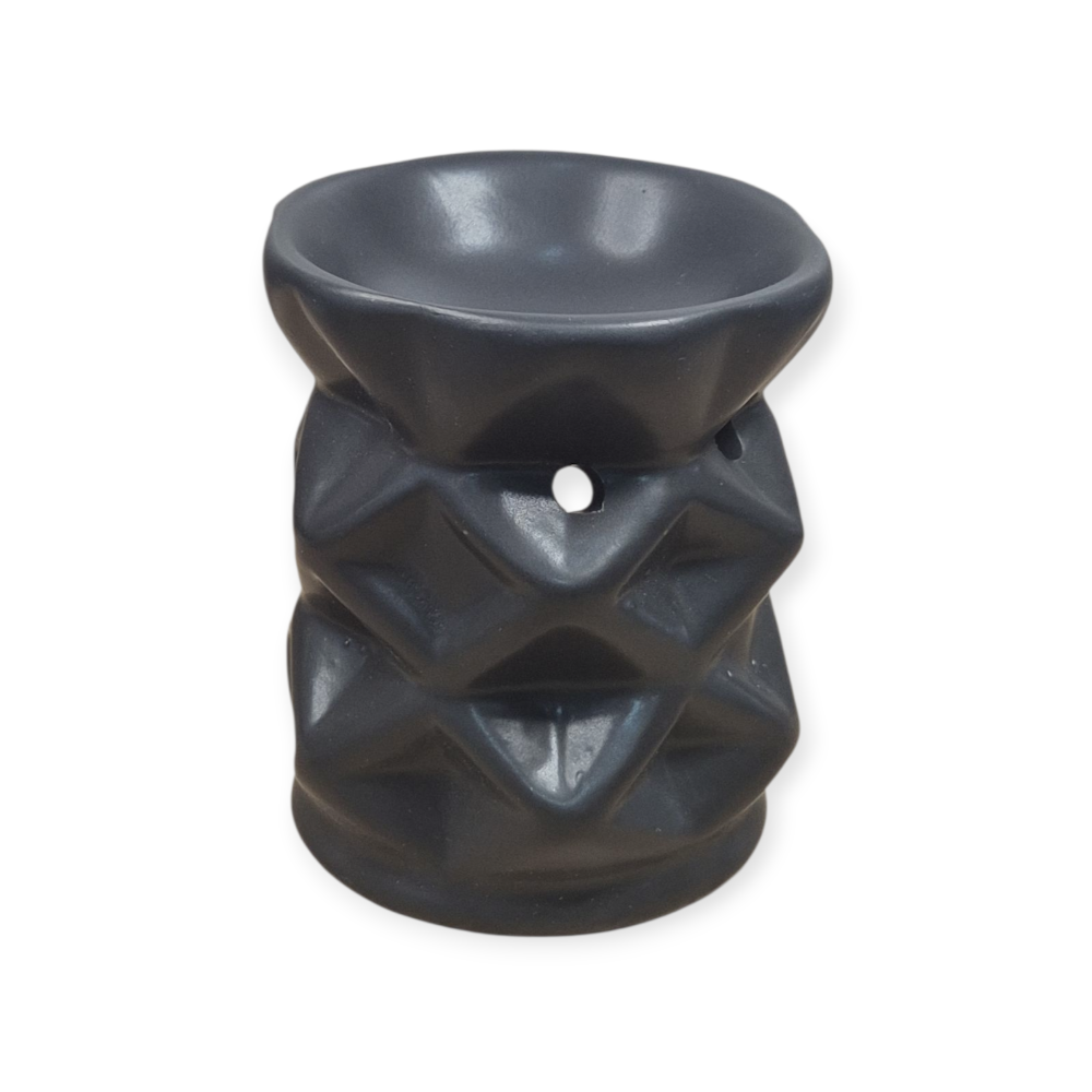 Aromatizor ceramic geometric – Negru mat stropit – Suport pentru ceară parfumată [2]