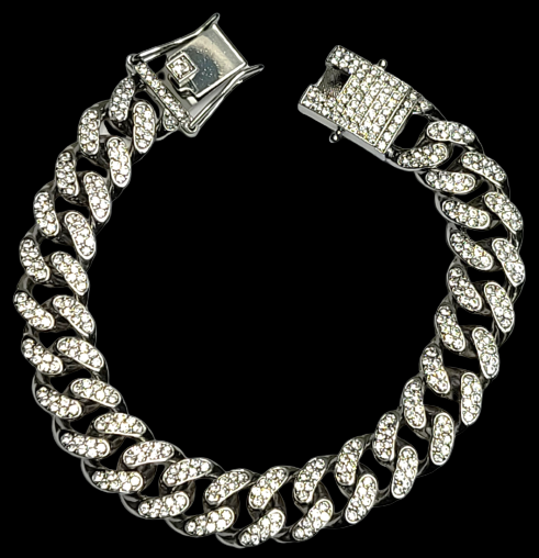 Bratara Stil Cuban Hip Hop din Inox si Pietre Zirconiu 20.5 cm [2]