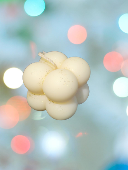 Lumanare decotativa parfumata, Cafea cu lapte, ceara soia, handmade, vegan, Cub Bubble, 37g [3]