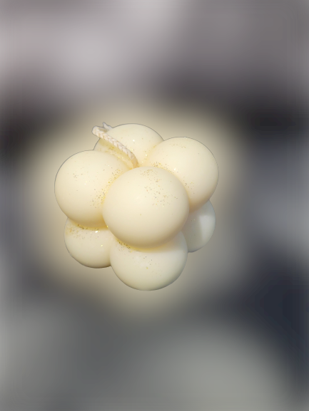 Lumanare decotativa parfumata, Cafea cu lapte, ceara soia, handmade, vegan, Cub Bubble, 37g [2]