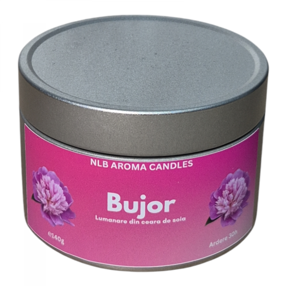 Lumânare Parfumată Bujor – Handmade din Ceară de Soia, 140g [3]