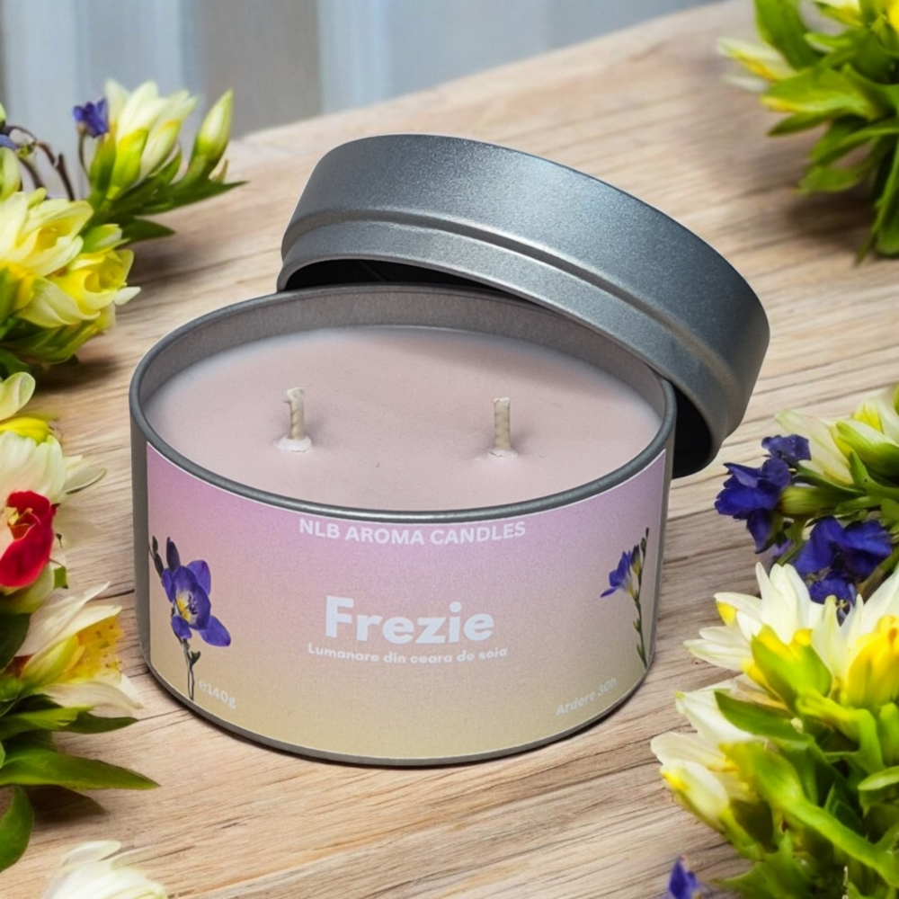 Lumânare Parfumată Frezie – Handmade din Ceară de Soia, 140g [3]