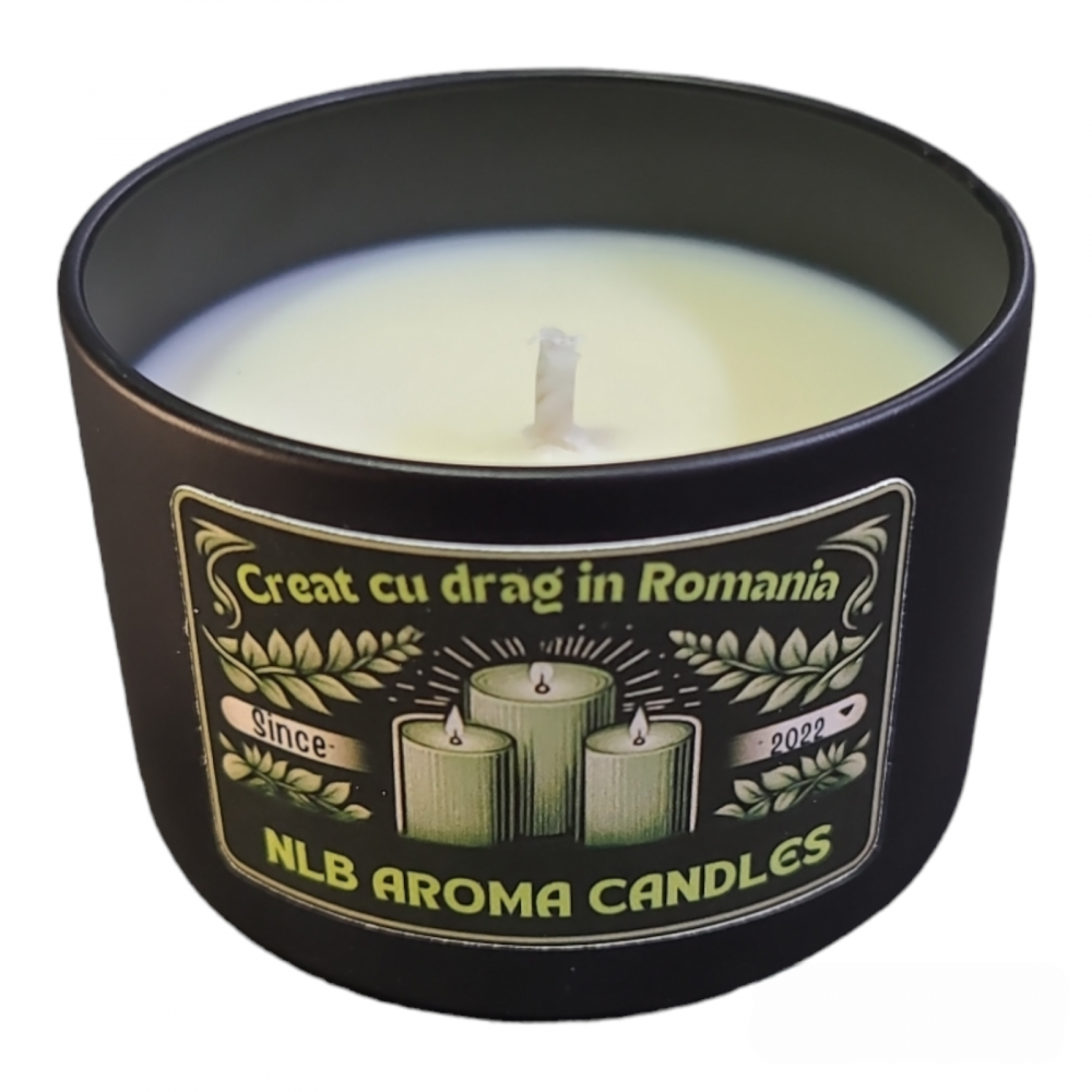Lumanare parfumata, ceara soia, handmade, Vintage Bookstore, cutie metalica, Negru, 70g [3]