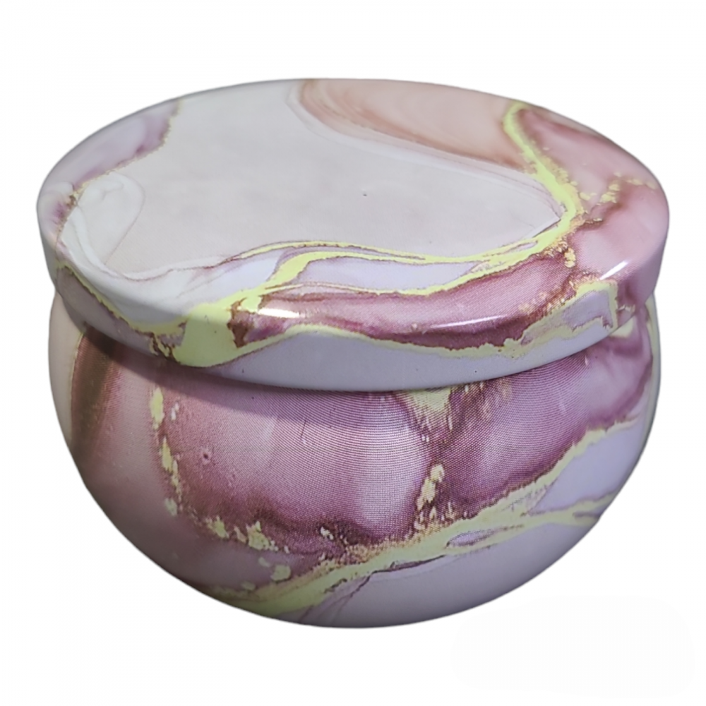 Lumanare parfumata, ceara soia, handmade, Mango si Fructul Pasiunii, marble, 90g [3]