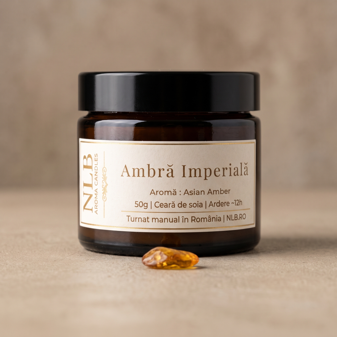 Lumânare Parfumată din Ceară de Soia "Ambră Imperială" - Asian Amber, 50g [3]