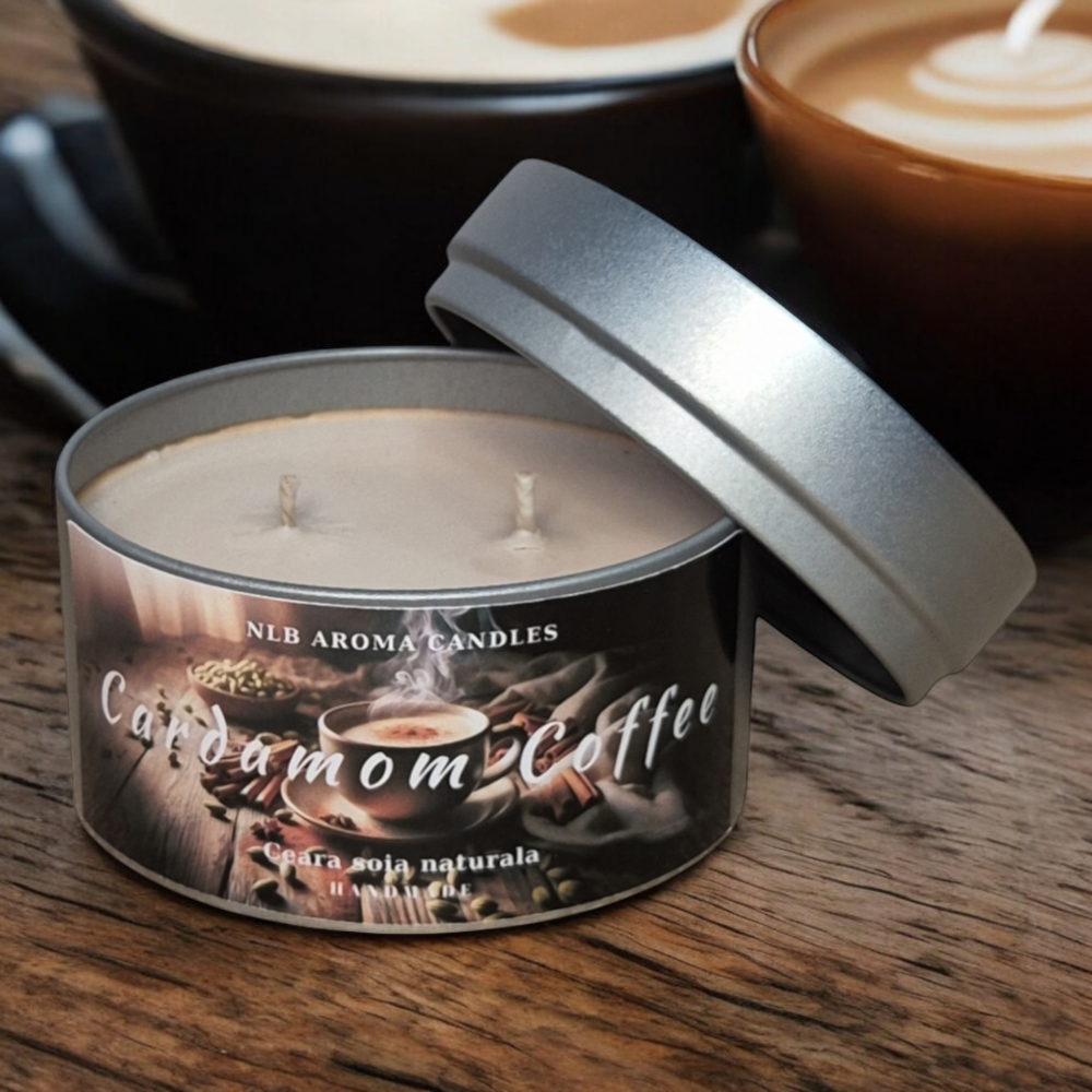 Lumanare parfumata din ceara de soia, Cardamom Coffee, Handmade, 140g [2]