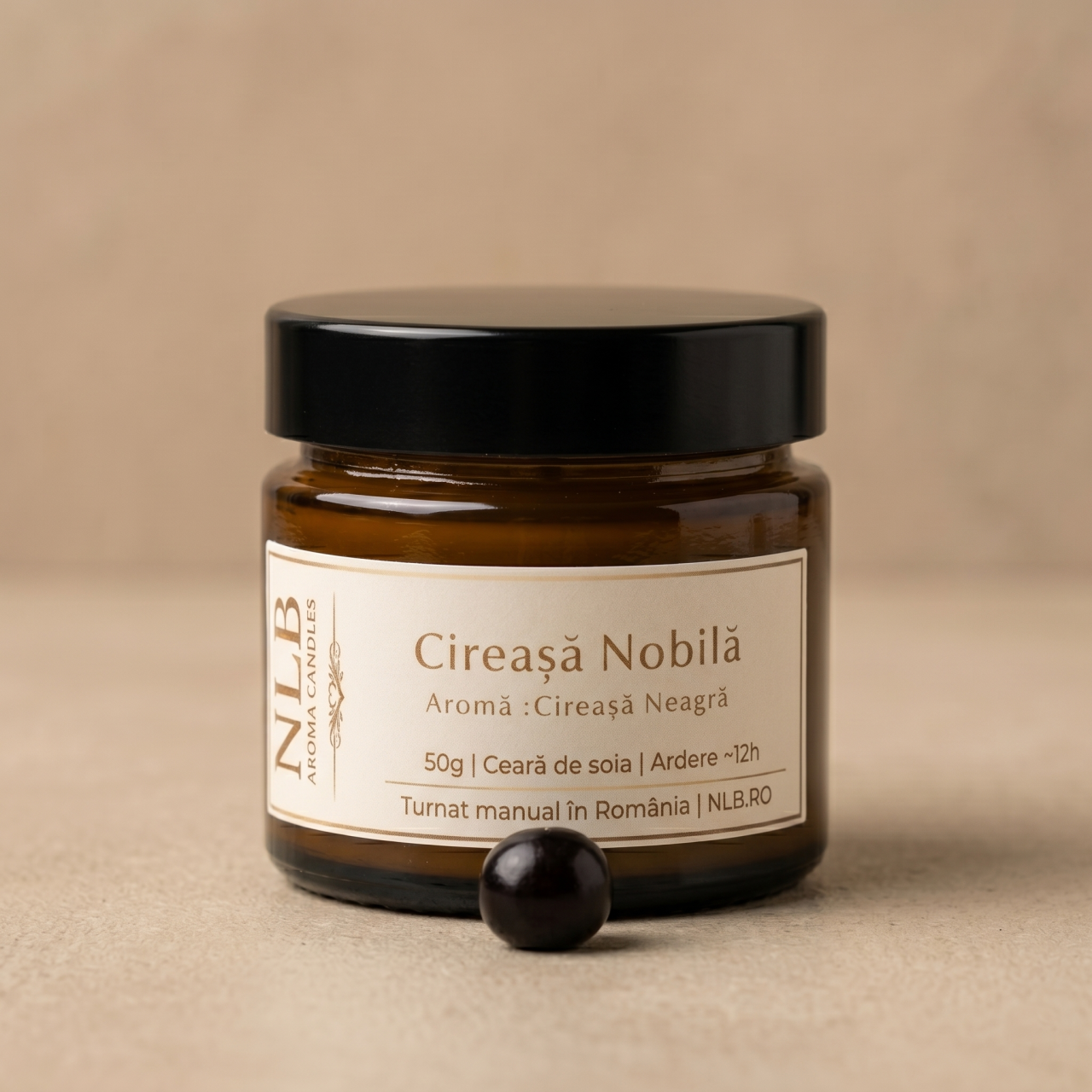 Lumânare Parfumată din Ceară de Soia "Cireașă Nobilă" - Cireașă Neagră, 50g [3]