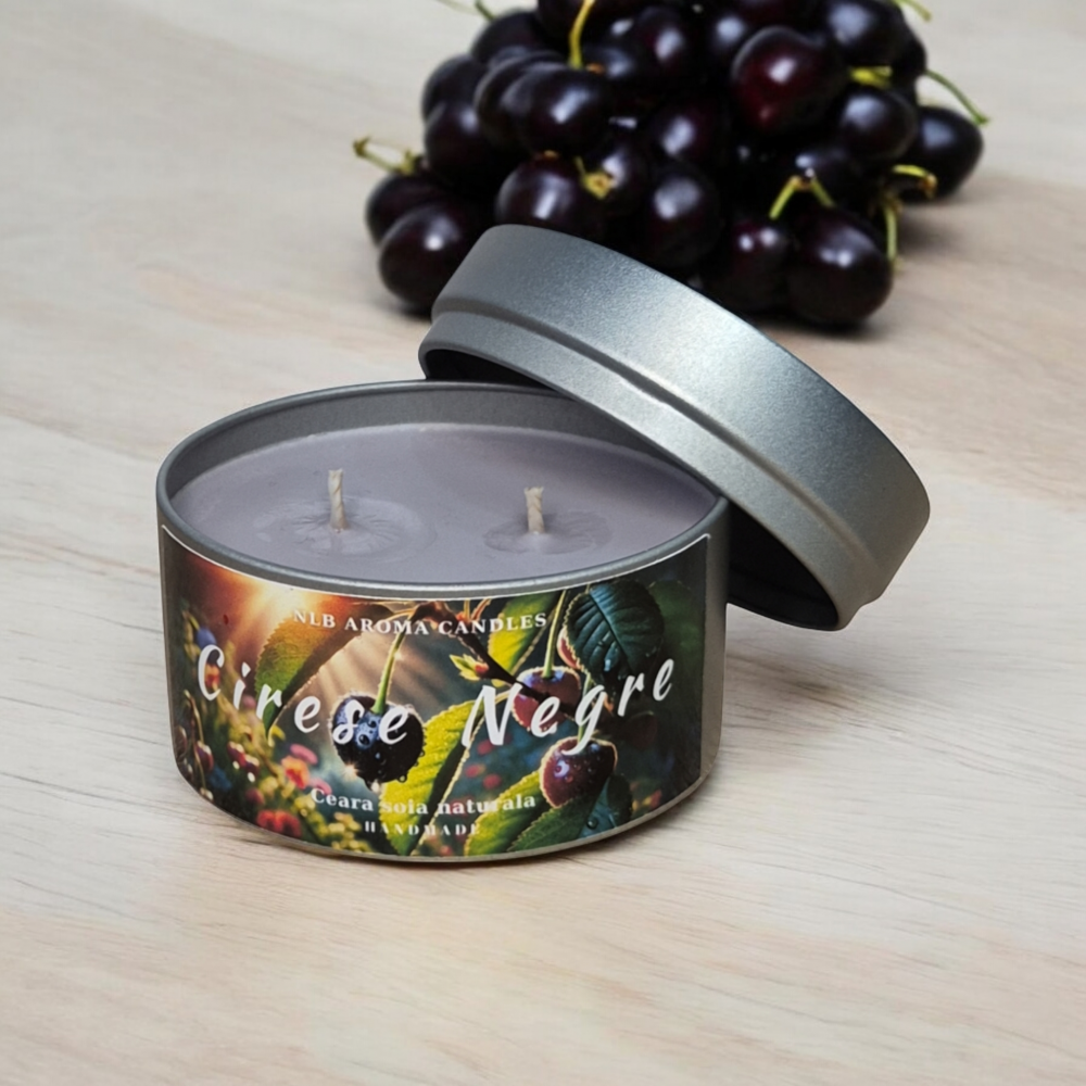 Lumanare parfumata din ceara de soia, Cirese negre, Handmade, 140g [3]