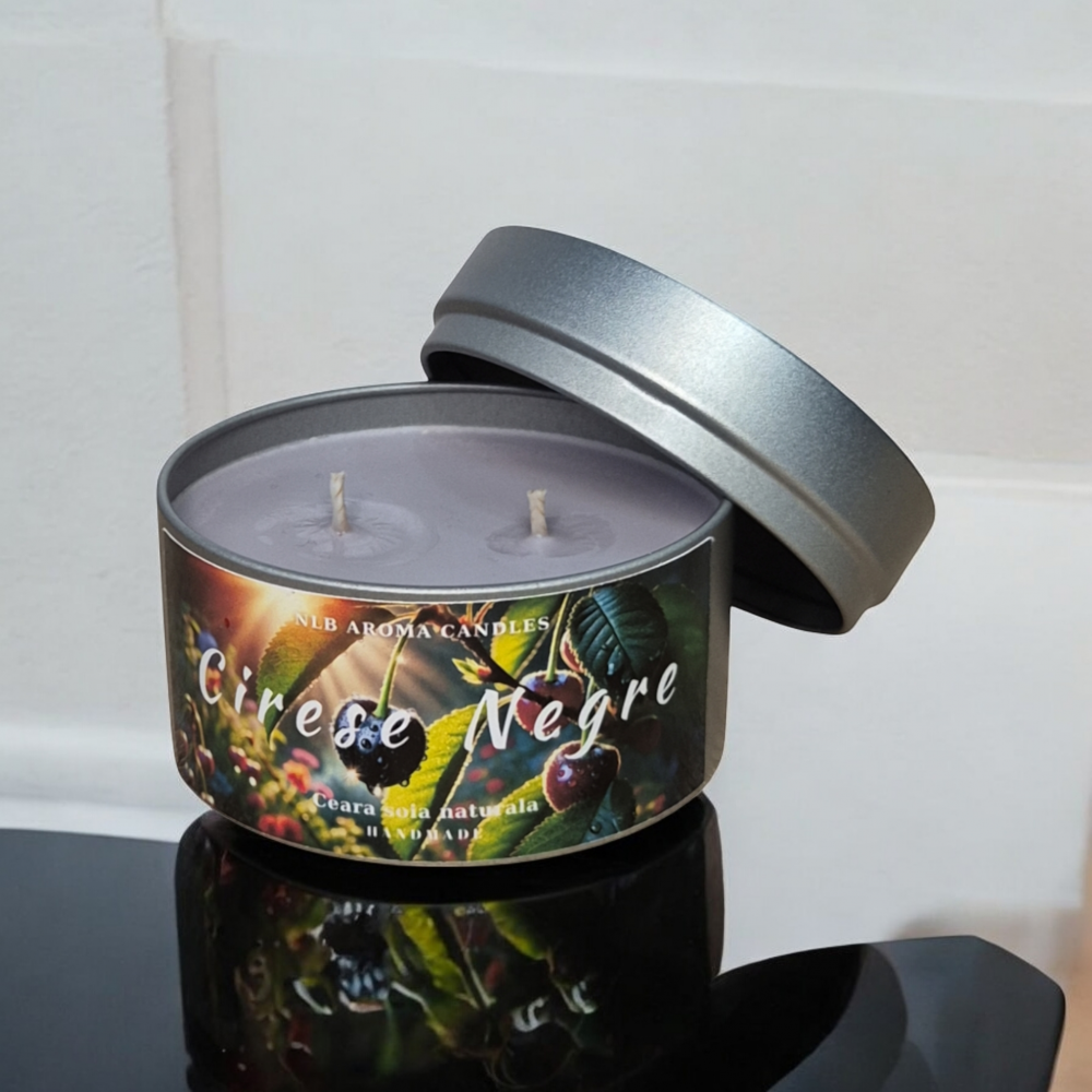 Lumanare parfumata din ceara de soia, Cirese negre, Handmade, 140g [2]