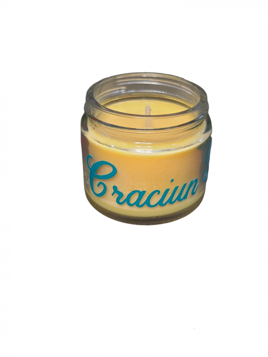 Lumanare parfumata din ceara de soia Craciun Fericit Merisoare si Portocala 40 g [1]