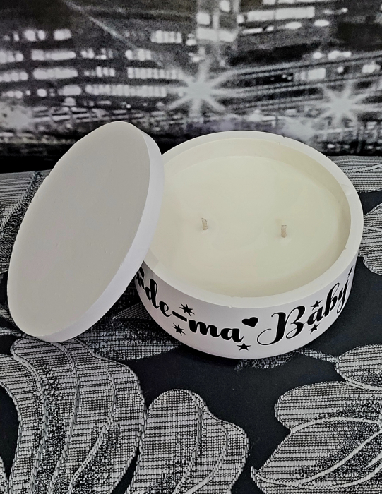 Lumanare parfumata din ceara de soia cu mesaj, Musk & Sandalwood, handmade, 150g [2]