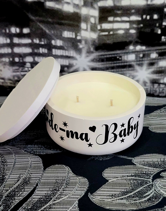 Lumanare parfumata din ceara de soia cu mesaj, Musk & Sandalwood, handmade, 150g [3]