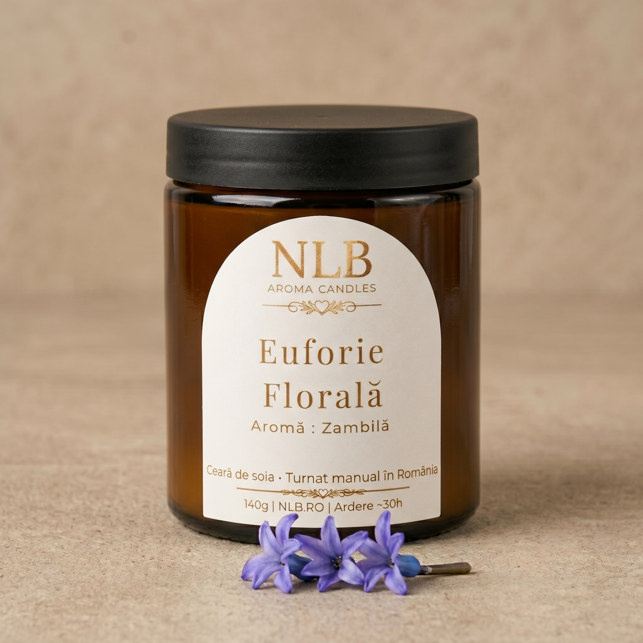 Lumânare Parfumată din Ceară de Soia "Euforie Florală" - Zambilă, 140g [3]