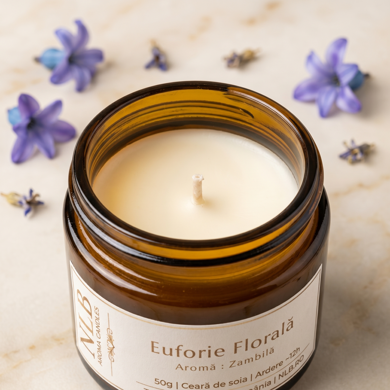 Lumânare Parfumată din Ceară de Soia "Euforie Florală" - Zambilă, 50g [3]