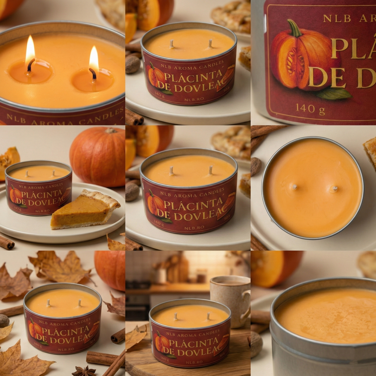 Lumânare Parfumată din ceara de soia, handmade, Plăcintă cu Dovleac 140g [4]