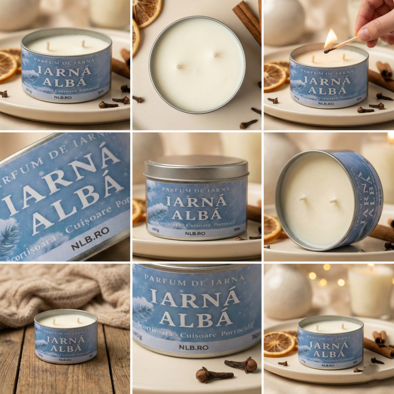 Lumânare parfumată din ceară de soia – Iarna Albă – Handmade | 140g [2]