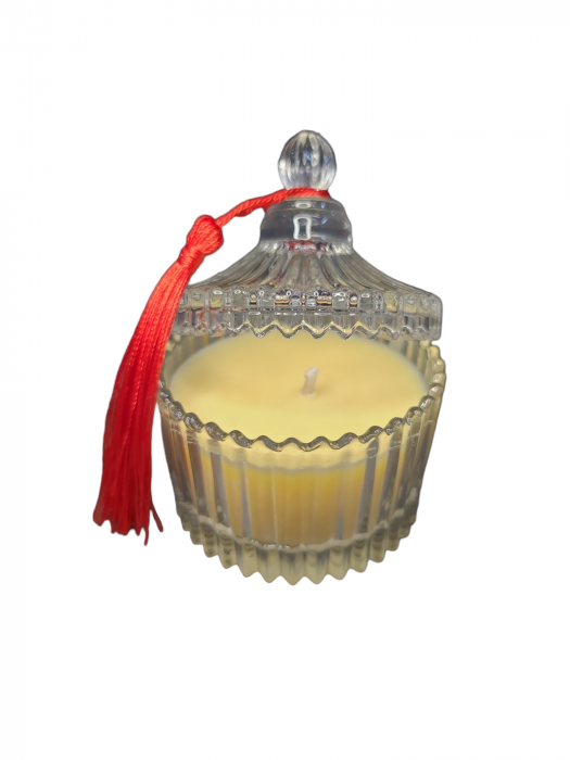 Lumanare Parfumata din Ceara de Soia in Bomboniera Amber Sweet Orange 80 g [1]