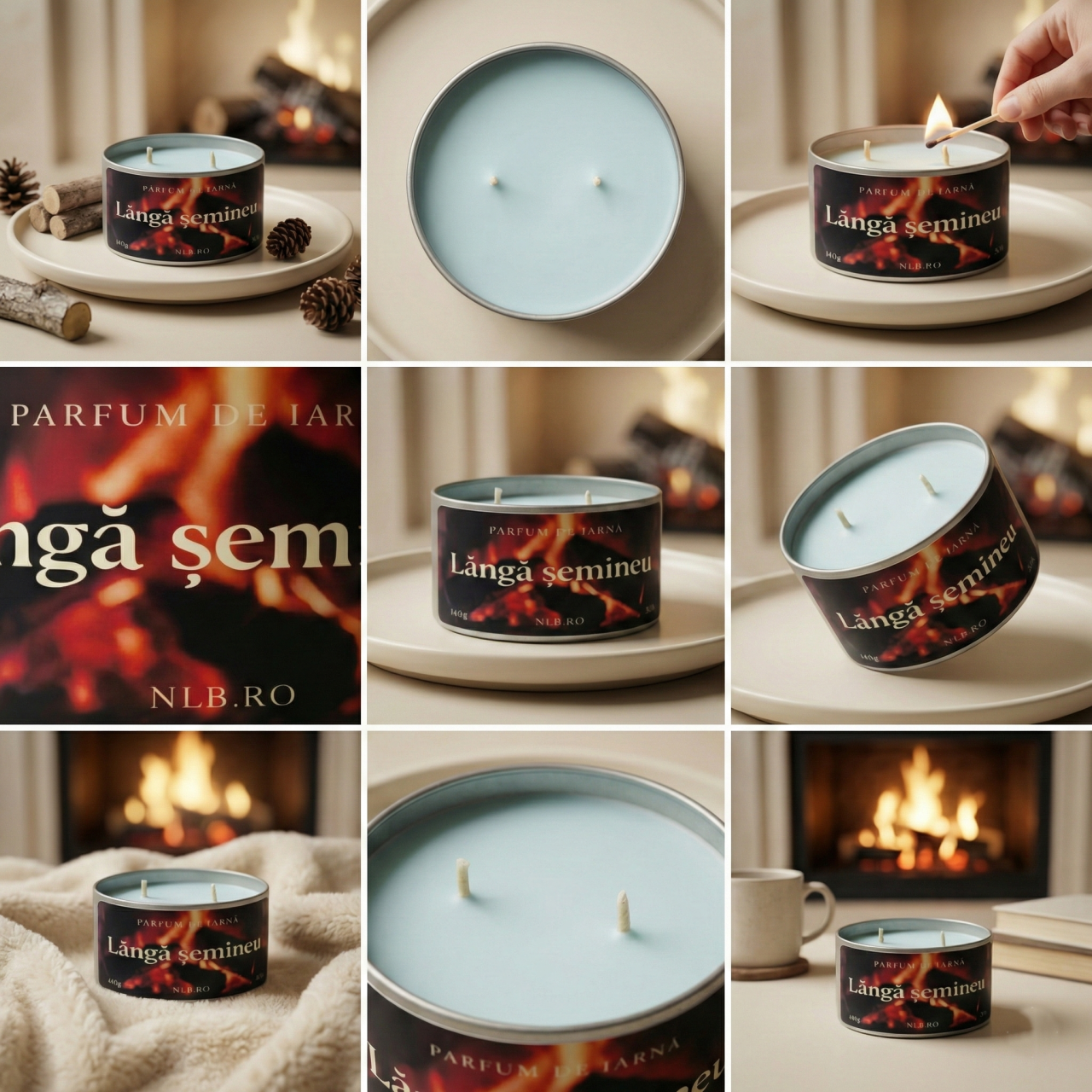 Lumânare parfumată din ceară de soia – Lângă Șemineu – Handmade | 140g [2]