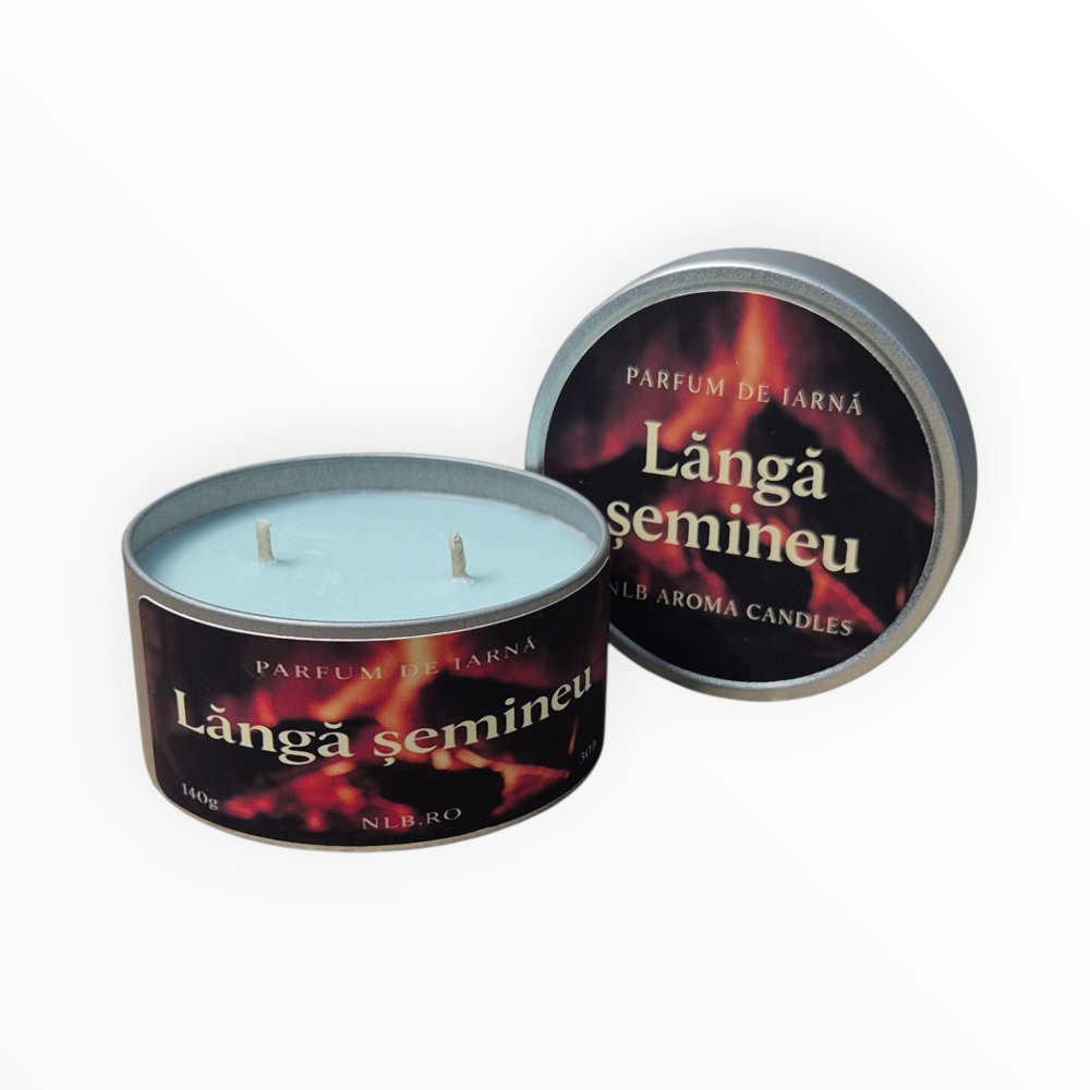 Lumânare parfumată din ceară de soia – Lângă Șemineu – Handmade | 140g [3]