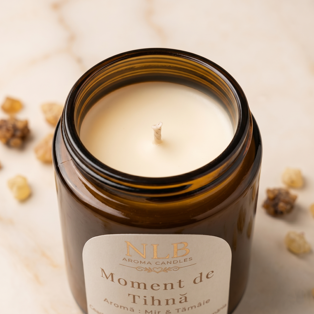 Lumânare Parfumată din Ceară de Soia "Moment de Tihnă" - Mir & Tămâie, 140g [4]