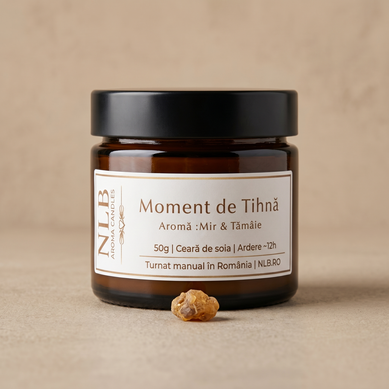Lumânare Parfumată din Ceară de Soia "Moment de Tihnă" - Mir & Tămâie, 50g [3]