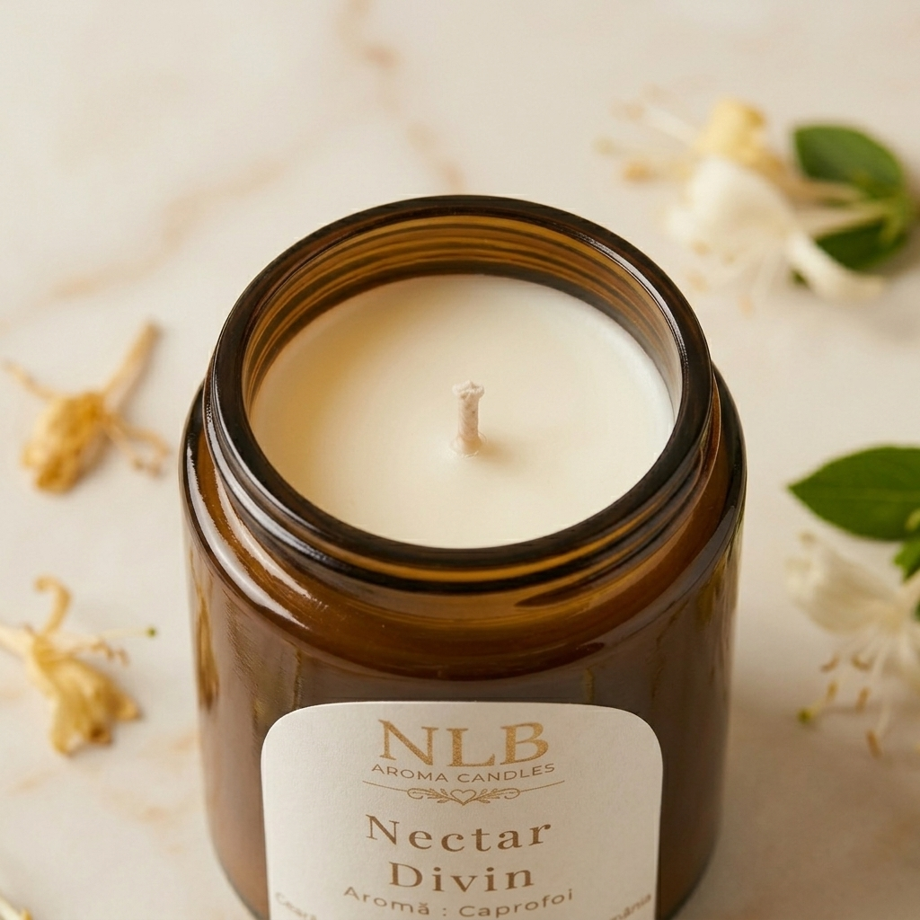 Lumânare Parfumată din Ceară de Soia "Nectar Divin" - Caprifoi, 140g [4]