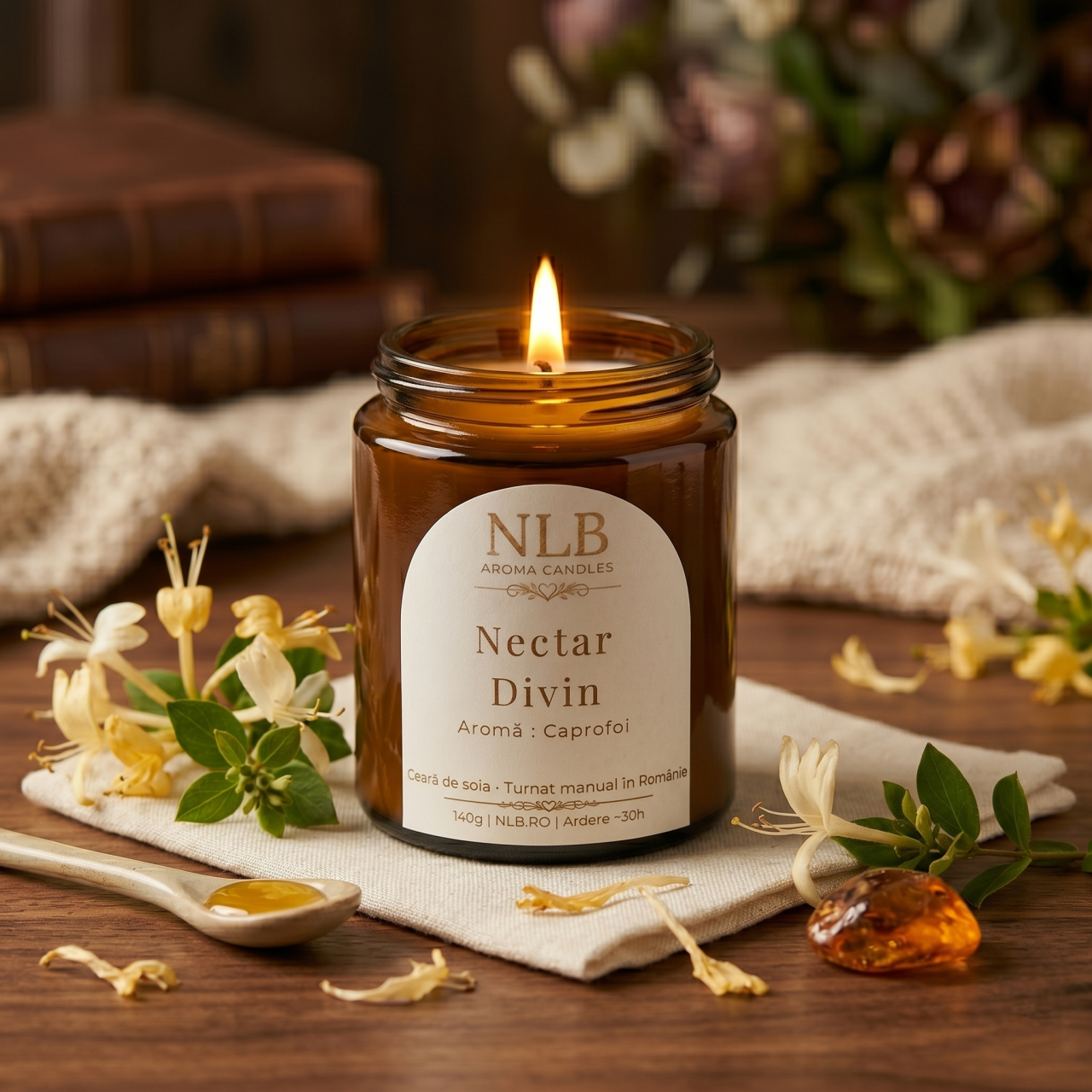 Lumânare Parfumată din Ceară de Soia "Nectar Divin" - Caprifoi, 140g [2]