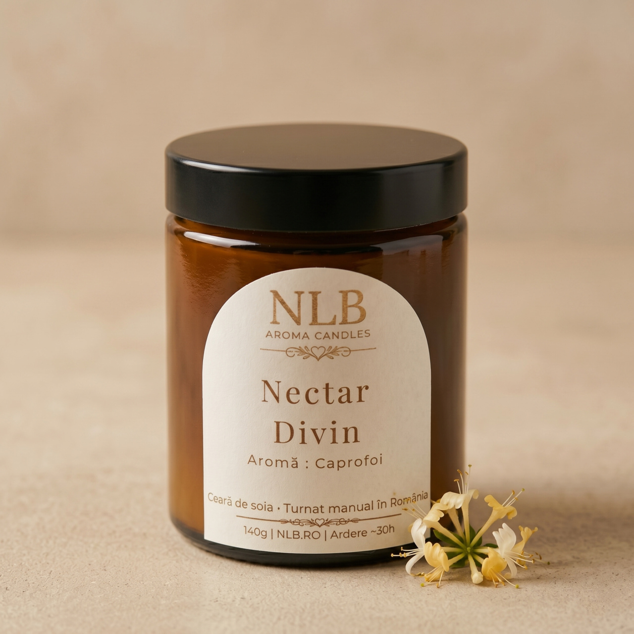 Lumânare Parfumată din Ceară de Soia "Nectar Divin" - Caprifoi, 140g [3]
