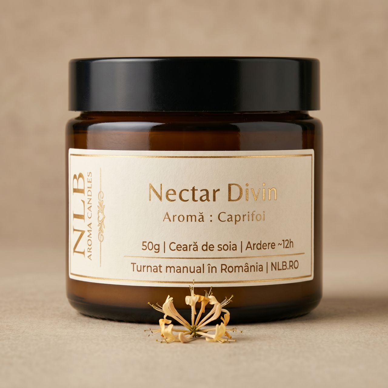 Lumânare Parfumată din Ceară de Soia "Nectar Divin" - Caprifoi, 50g [3]