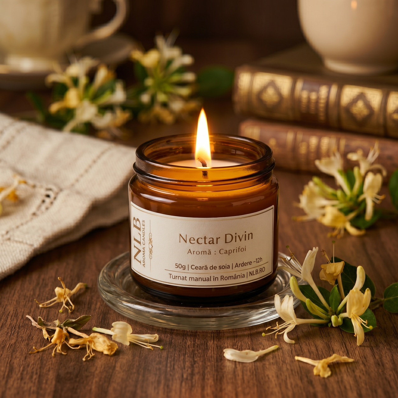 Lumânare Parfumată din Ceară de Soia "Nectar Divin" - Caprifoi, 50g [2]
