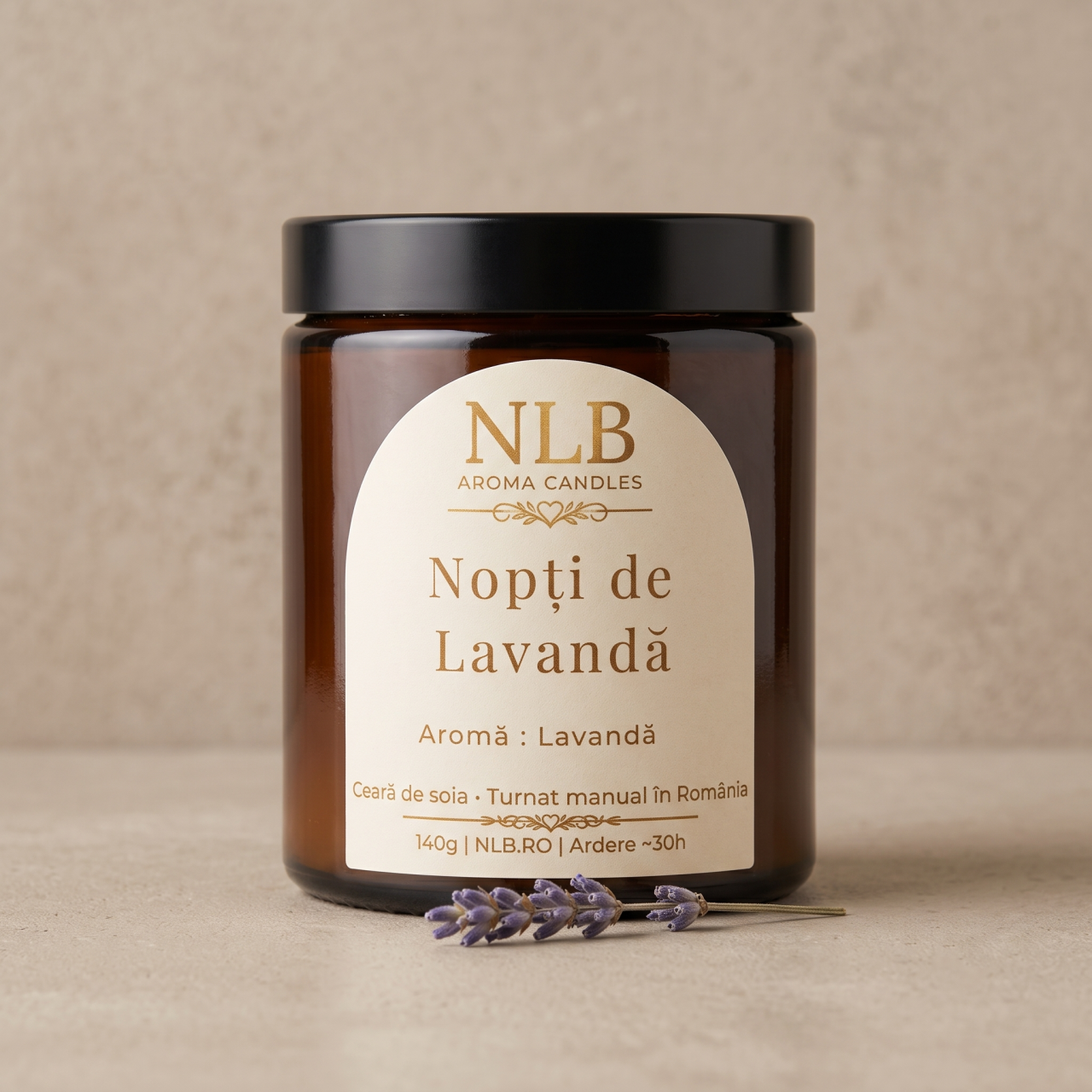 Lumânare Parfumată din Ceară de Soia "Nopți de Lavandă" - Lavandă, 140g [3]