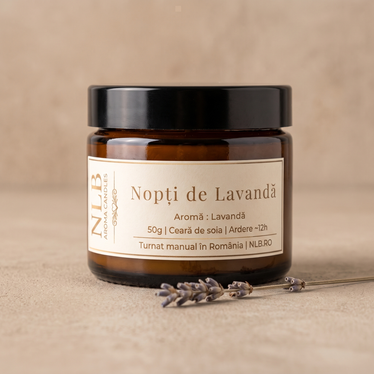 Lumânare Parfumată din Ceară de Soia "Nopți de Lavandă" - Lavandă, 50g [3]