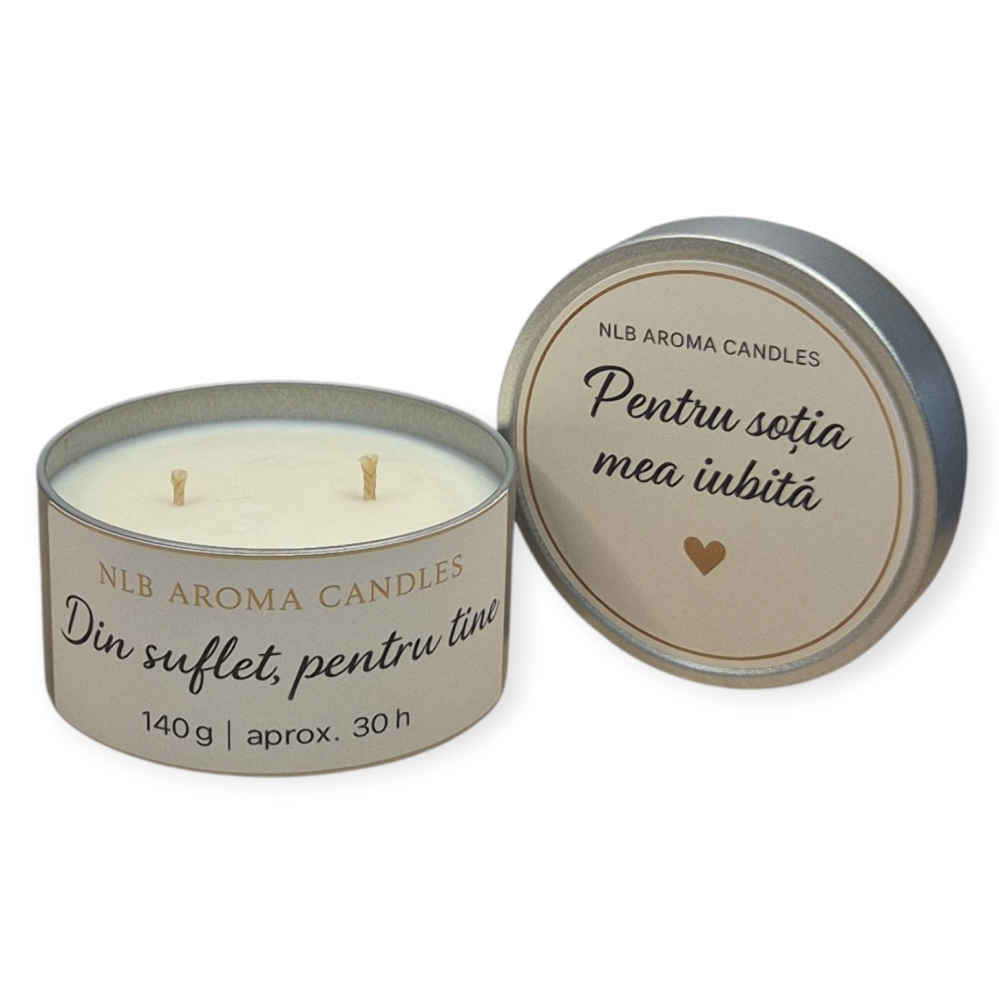 Lumânare parfumată din ceară de soia – Pentru soția mea iubită 140g [1]