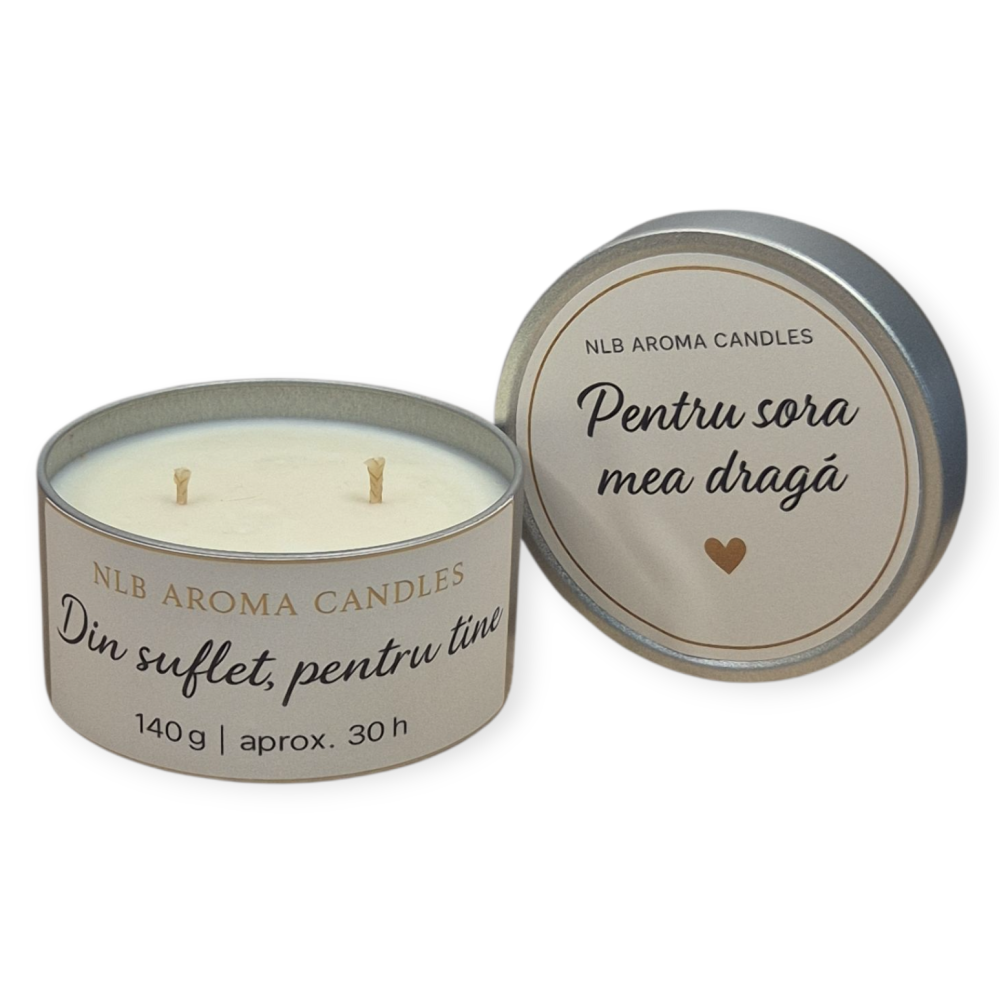 Lumânare parfumată din ceară de soia – Pentru sora mea dragă 140g [1]