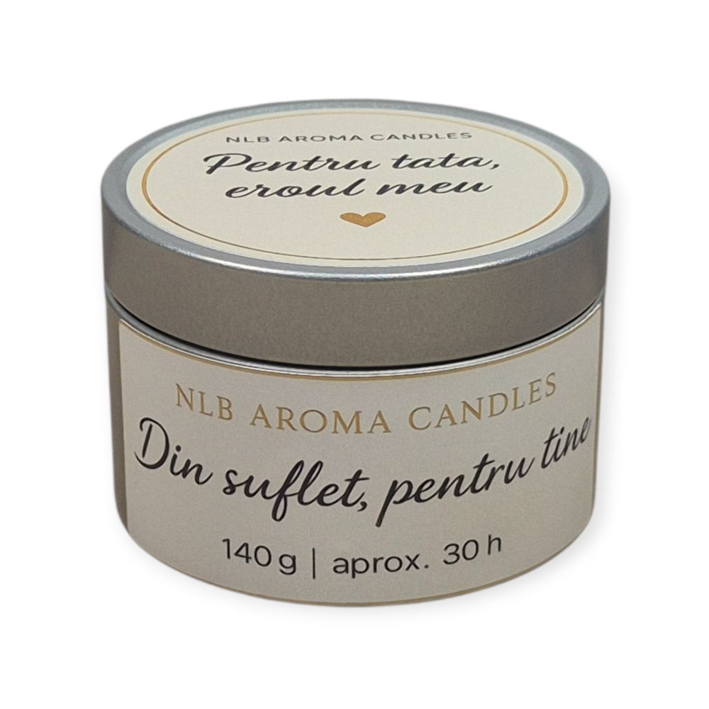 Lumânare parfumată din ceară de soia – Pentru tata, eroul meu 140g [3]