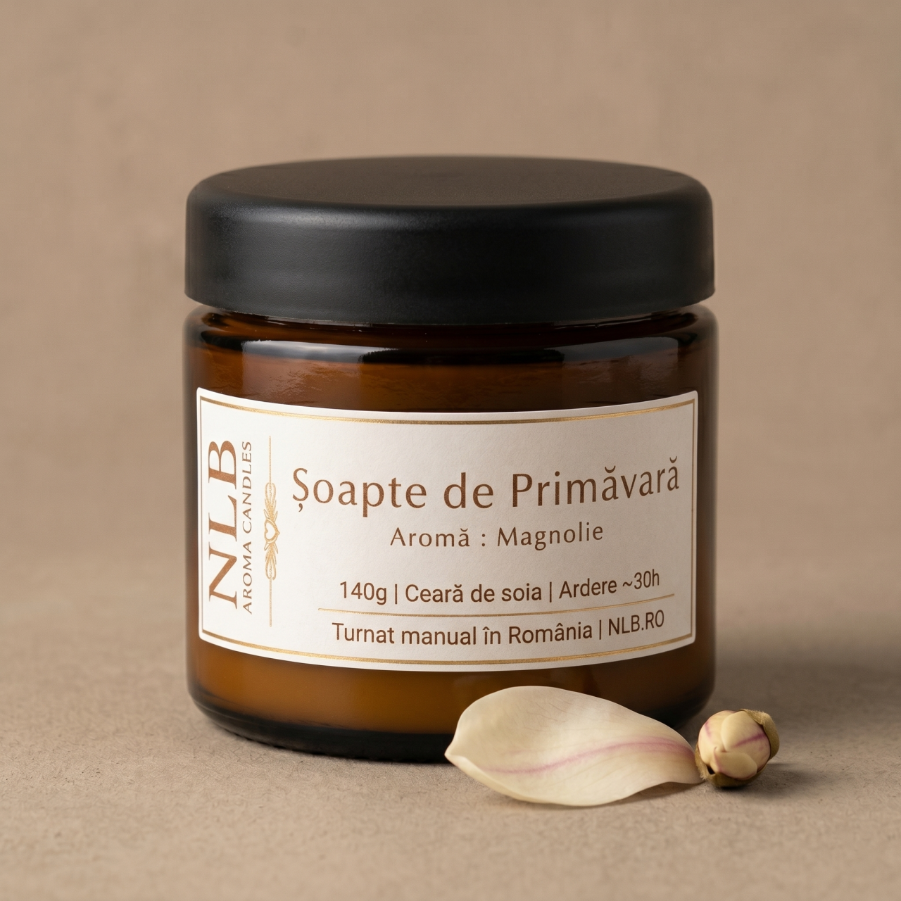 Lumânare Parfumată din Ceară de Soia „Șoapte de Primăvară” - Magnolie, 50g [3]