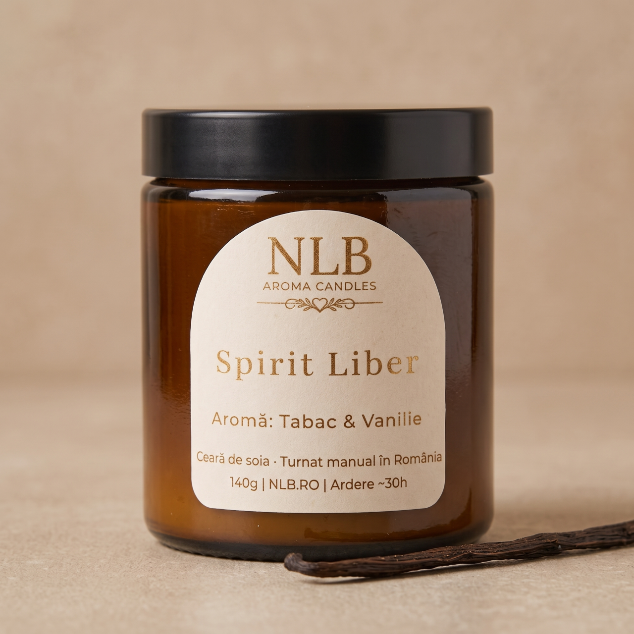 Lumânare Parfumată din Ceară de Soia "Spirit Liber" - Tabac & Vanilie, 140g [3]