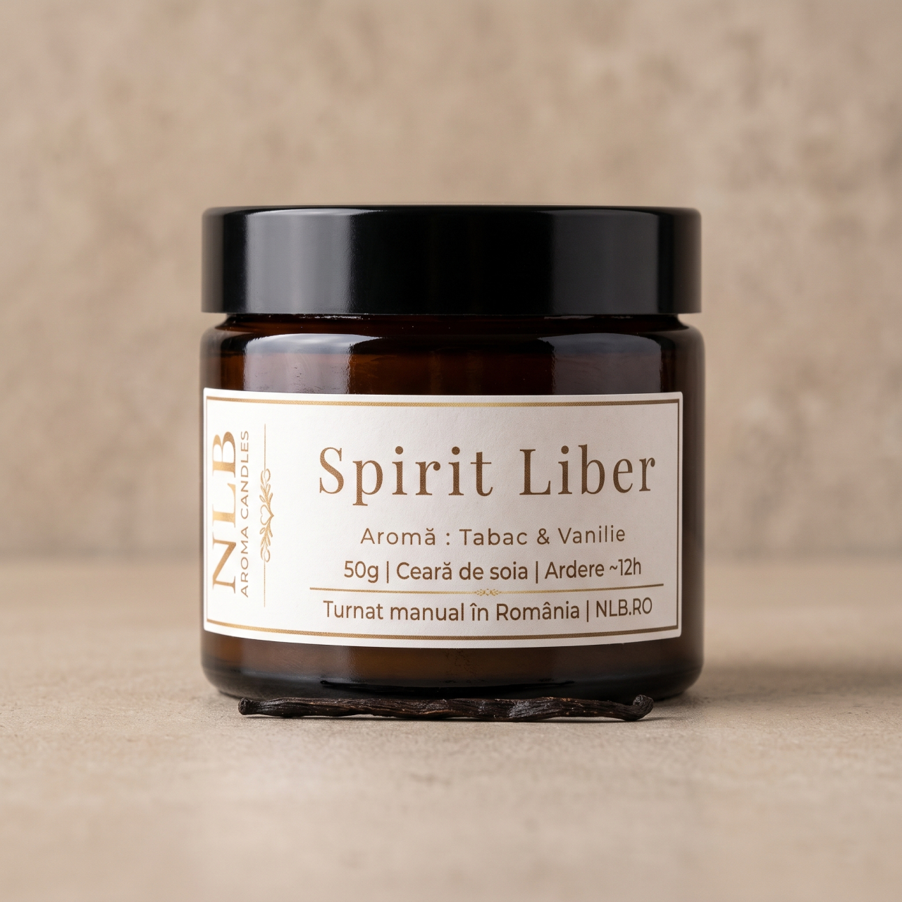 Lumânare Parfumată din Ceară de Soia "Spirit Liber" - Tabac & Vanilie, 50g [4]