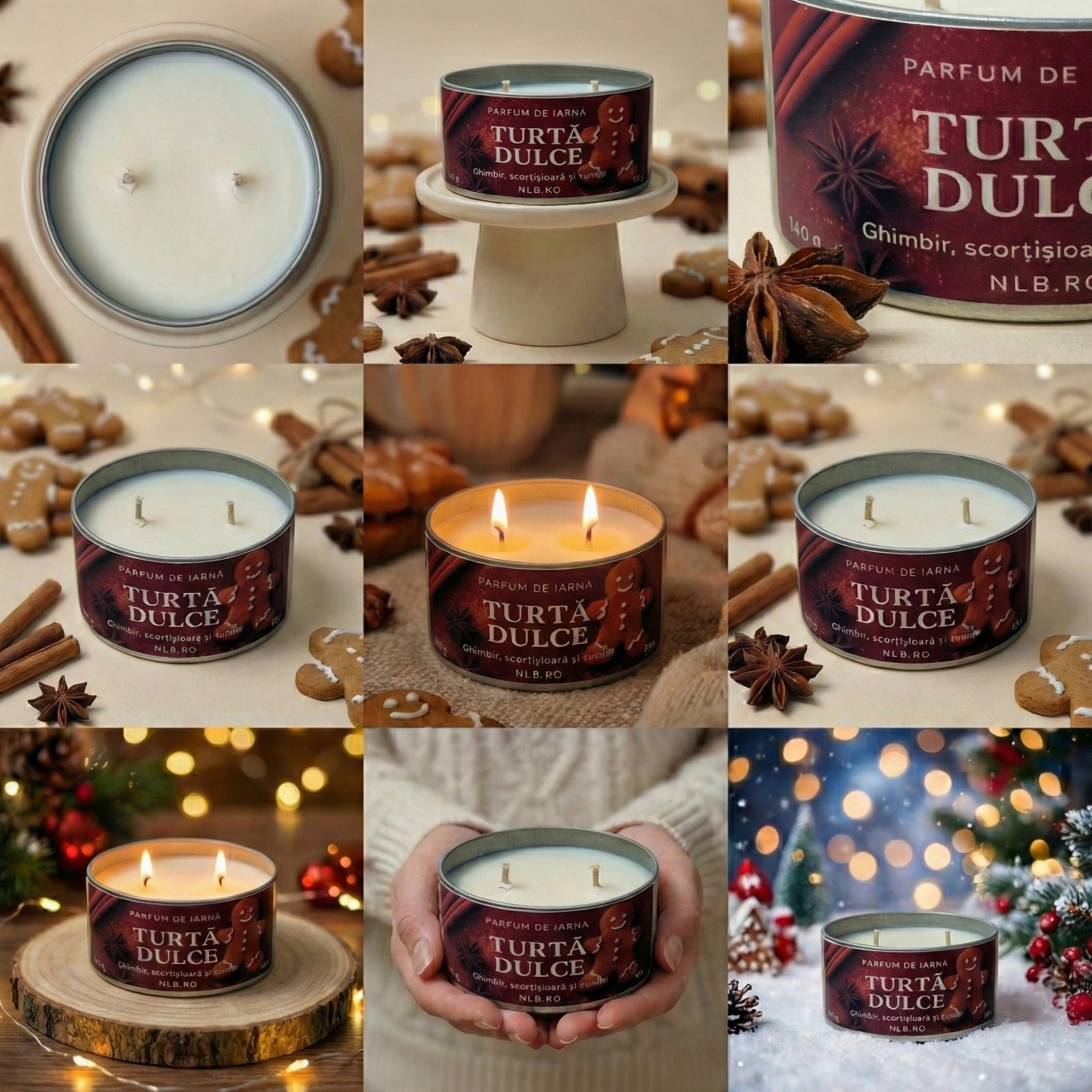 Lumânare parfumată din ceară de soia – Turtă Dulce – Handmade | 140g [2]