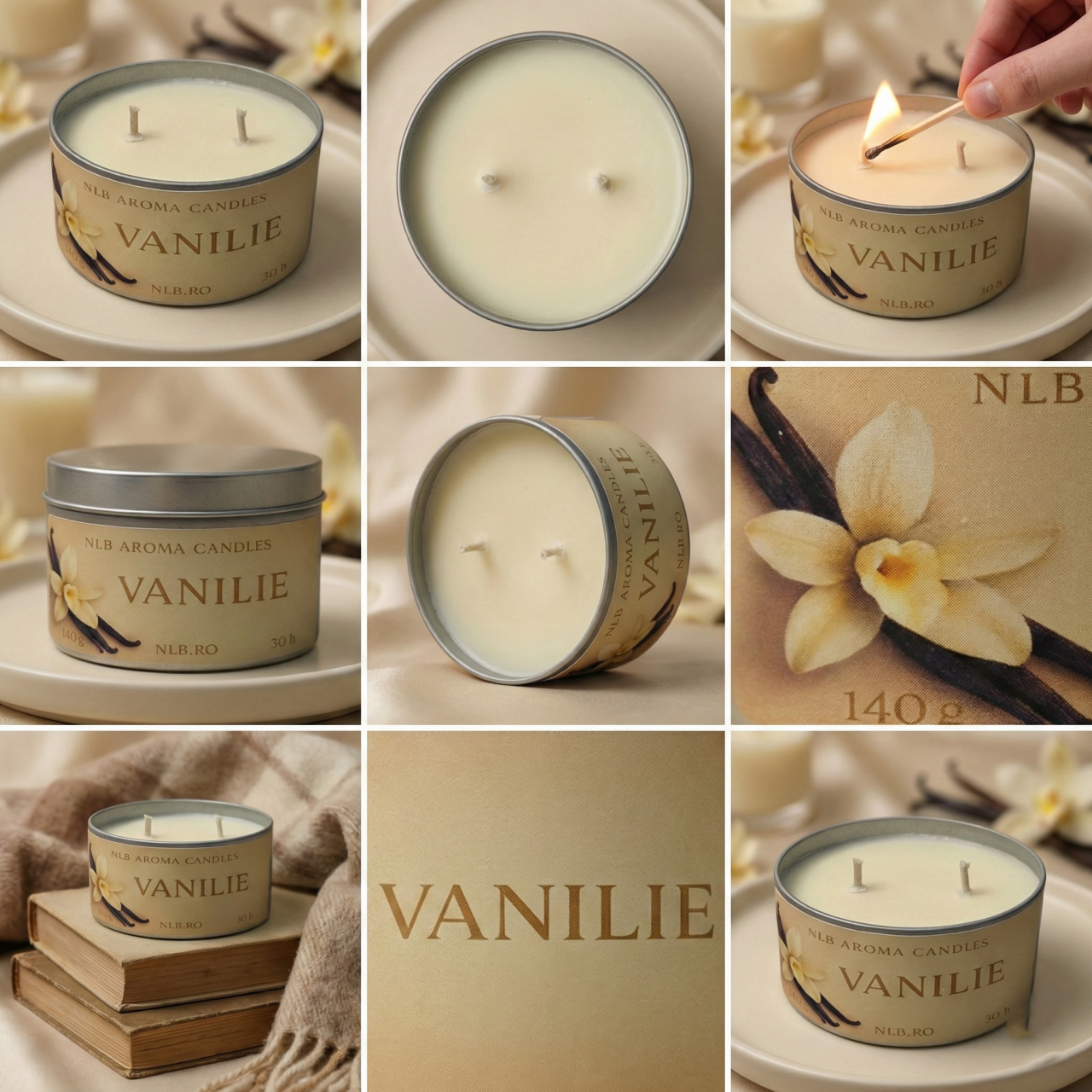 Lumânare parfumată din ceară de soia – Vanilie – Handmade | 140g [2]