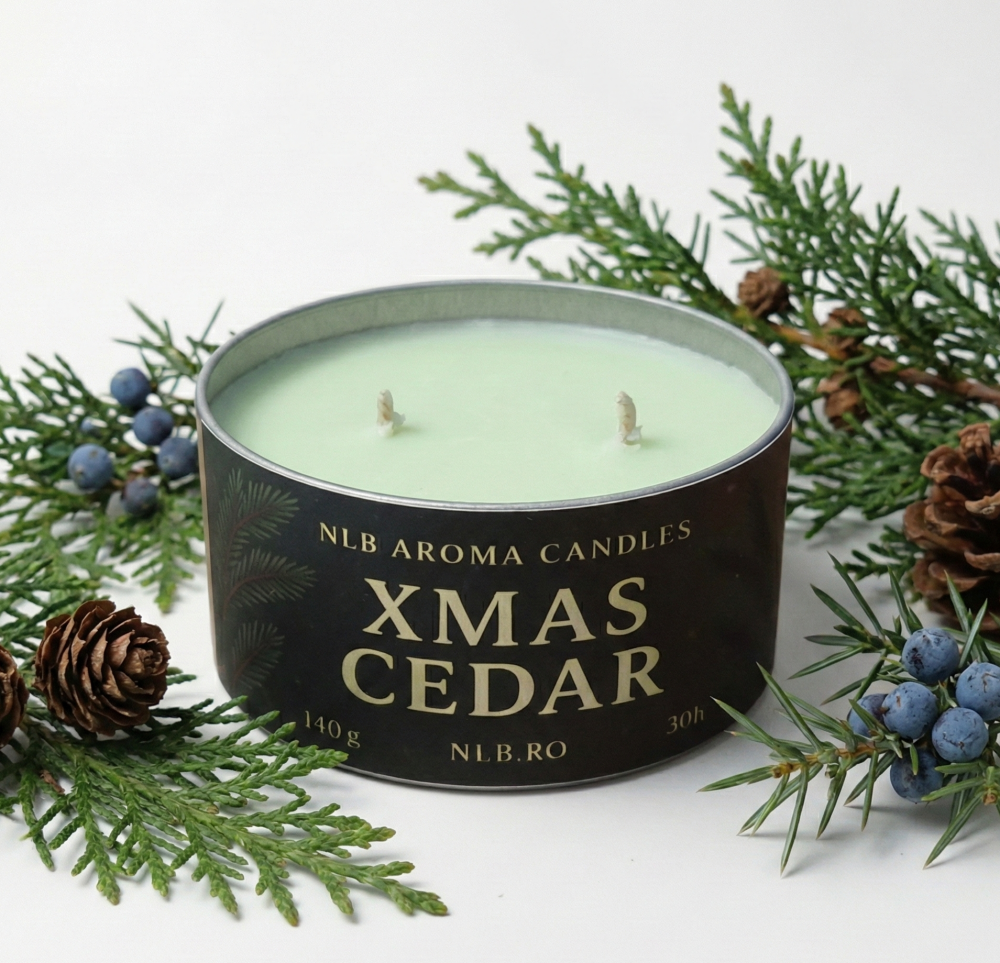 Lumânare parfumată din ceară de soia – Xmas Cedar – Handmade 140g [3]