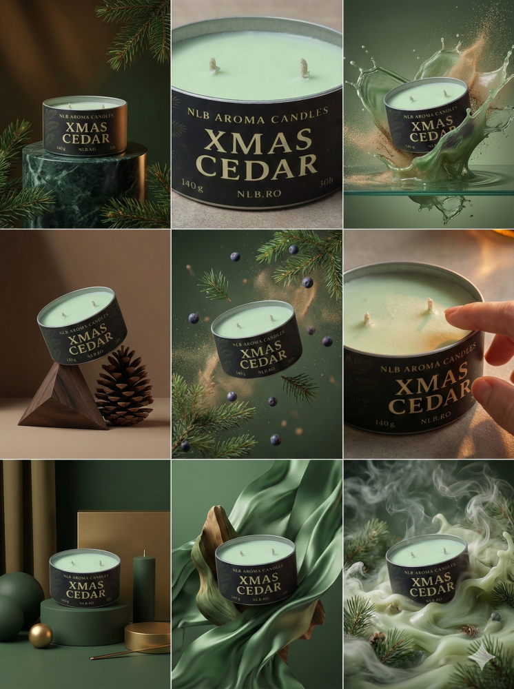 Lumânare parfumată din ceară de soia – Xmas Cedar – Handmade 140g [4]
