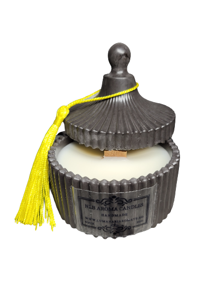 Lumanare parfumata din ceara soia, Dark Musk, fitil lemn, handmade, nontoxic, 75 g [1]