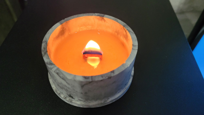 Lumanare parfumata din ceara soia,Vanilie, fitil lemn, handmade, nontoxic, 60 g. [3]