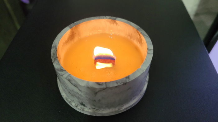 Lumanare parfumata din ceara soia,Vanilie, fitil lemn, handmade, nontoxic, 60 g. [6]