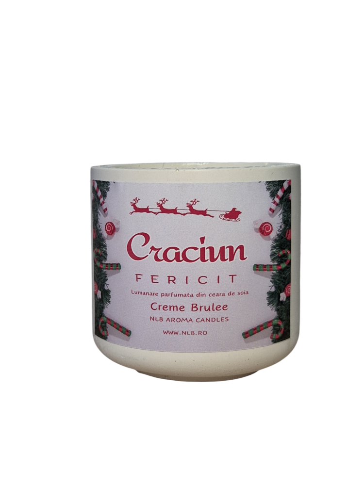 Lumânare parfumată handmade din ceară de soia Creme Brulee, aromă dulce Craciun 130g [2]