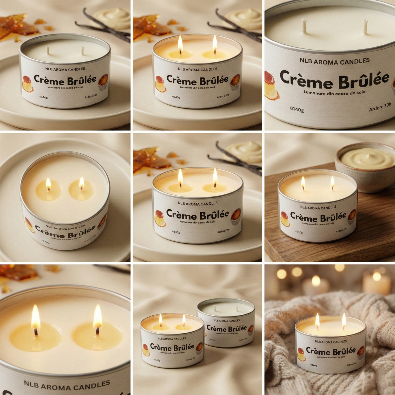 Lumânare parfumată handmade din ceară de soia – Creme Brullee 140g [2]