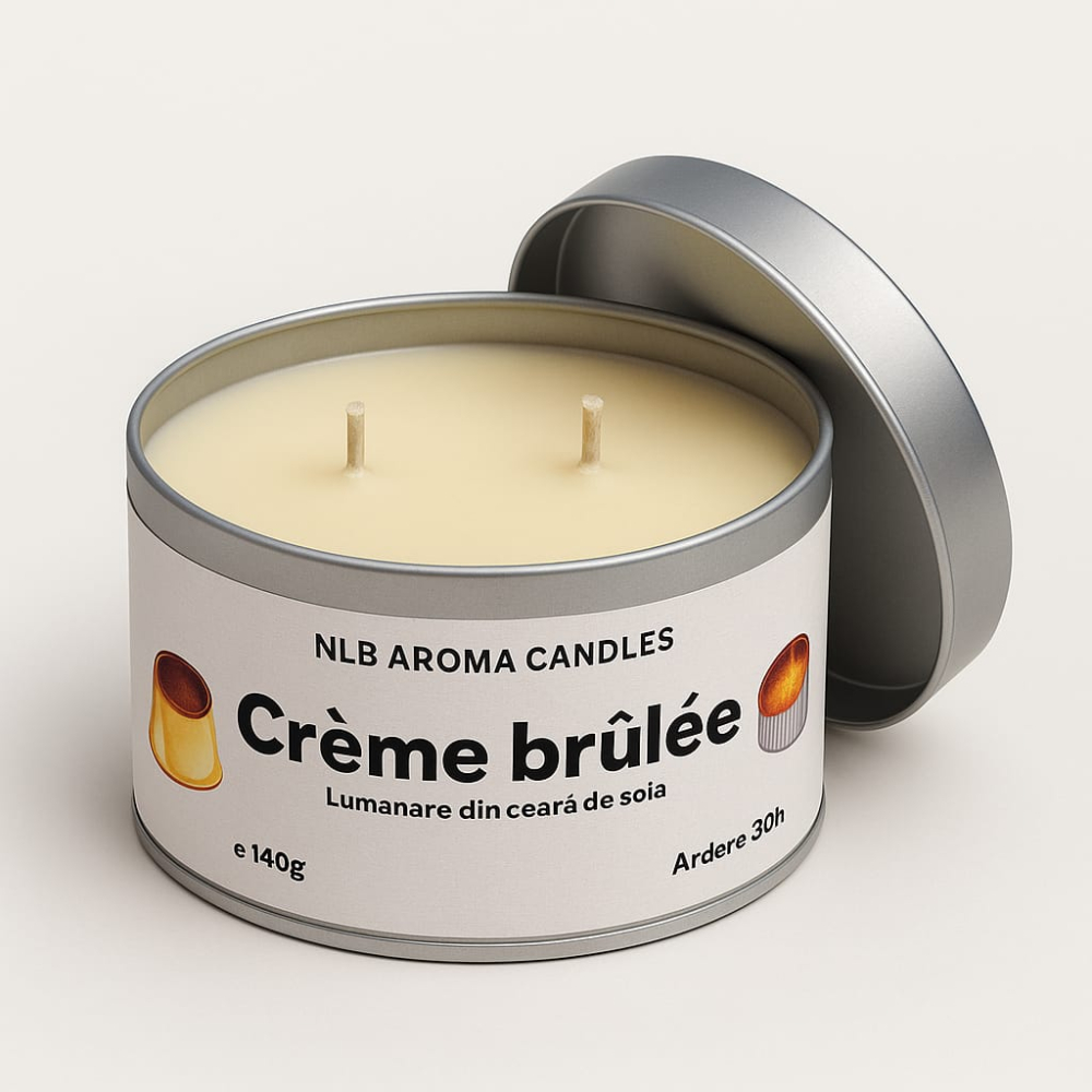 Lumânare parfumată handmade din ceară de soia – Creme Brullee 140g [1]