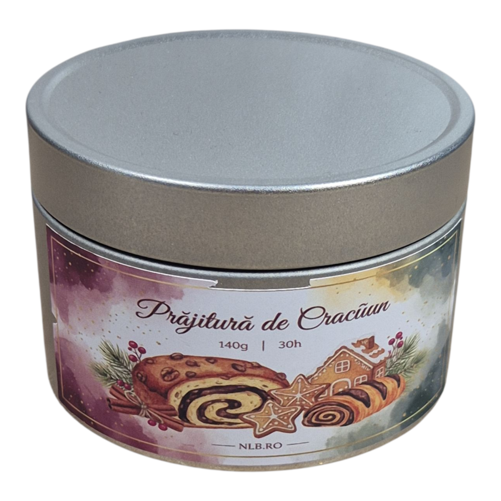 Lumânare parfumată handmade din ceară de soia – Prăjitură de Crăciun 140g [2]