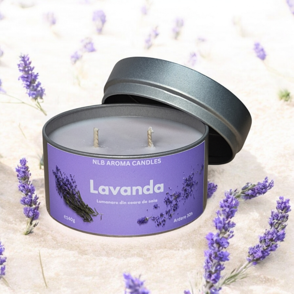 Lumânare parfumată – Lavandă, Handmade, Ceară de Soia, 140g [3]